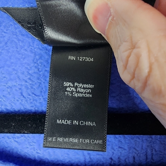 Ali Miles Blouse Tunic Top Purple Artsy Art to Wear Crinkle Gauze Long Sleeve L - Picture 4 of 6